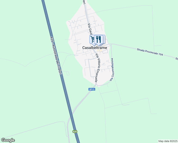 map of restaurants, bars, coffee shops, grocery stores, and more near 12 Via Pietro Annigoni in Casalbeltrame