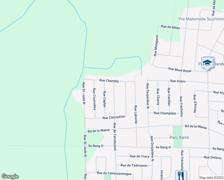 map of restaurants, bars, coffee shops, grocery stores, and more near 790 Rue de Terrebonne in Granby