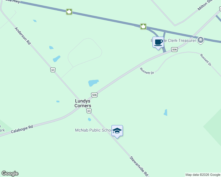 map of restaurants, bars, coffee shops, grocery stores, and more near 197 Calabogie Road in Burnstown