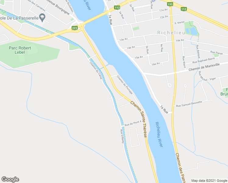 map of restaurants, bars, coffee shops, grocery stores, and more near 3016 Chemin Sainte-Thérèse in Carignan