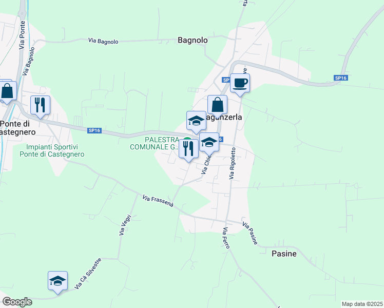 map of restaurants, bars, coffee shops, grocery stores, and more near 4 Via Piazza Villaganzerla in Villaganzerla