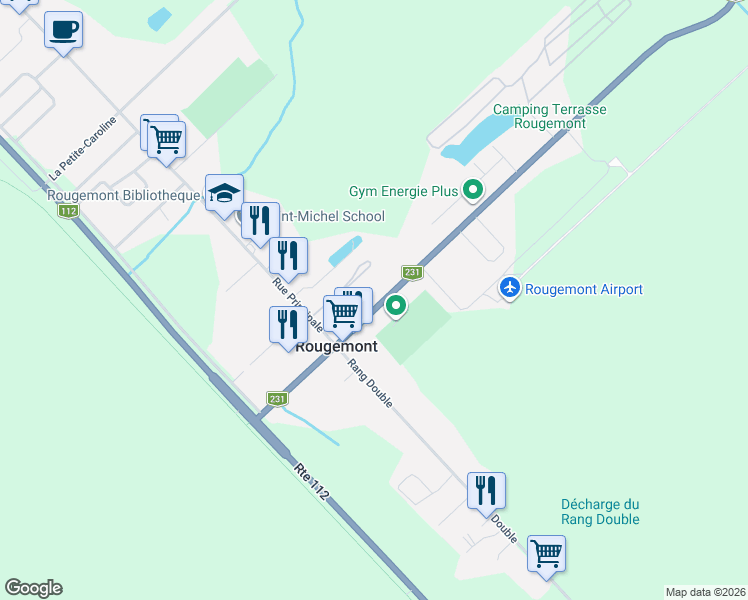 map of restaurants, bars, coffee shops, grocery stores, and more near 261 La Grande-Caroline in Rougemont