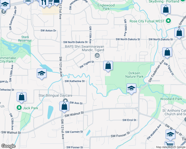 map of restaurants, bars, coffee shops, grocery stores, and more near 11775 Southwest 114th Place in Portland