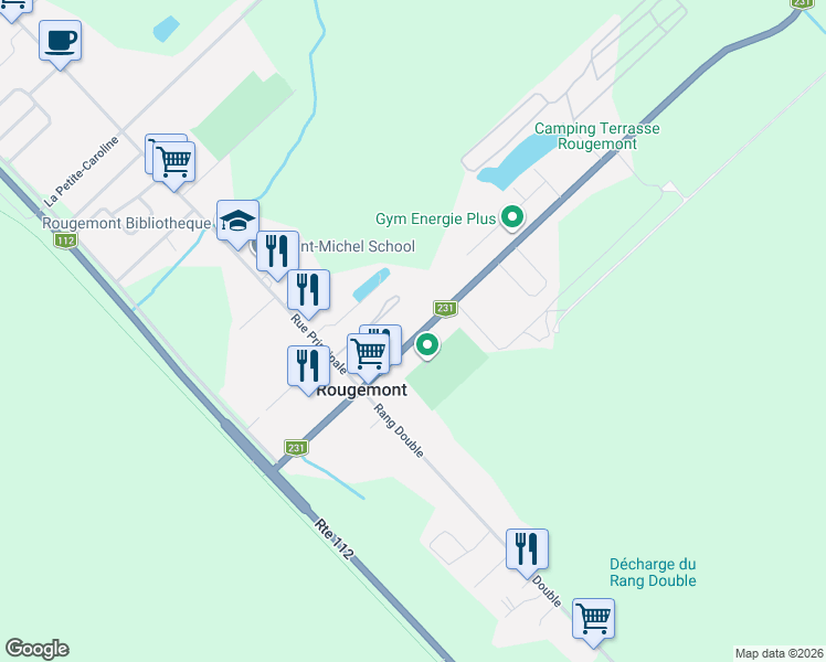 map of restaurants, bars, coffee shops, grocery stores, and more near 271 La Grande-Caroline in Rougemont