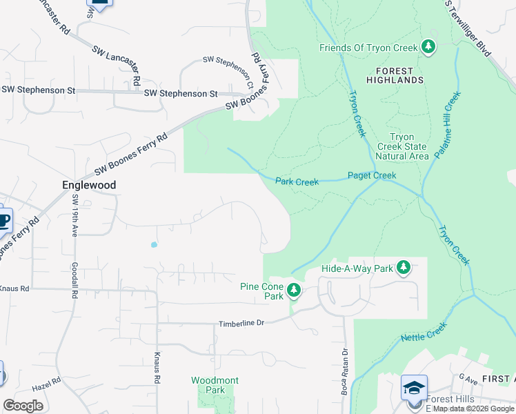 map of restaurants, bars, coffee shops, grocery stores, and more near 621 Englewood Drive in Lake Oswego