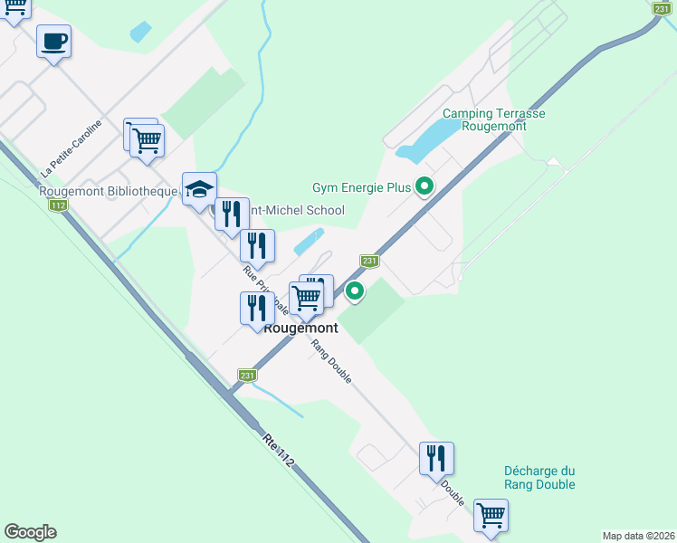 map of restaurants, bars, coffee shops, grocery stores, and more near 269 La Grande-Caroline in Rougemont