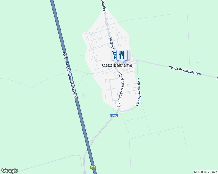 map of restaurants, bars, coffee shops, grocery stores, and more near 12 Via Pietro Annigoni in Casalbeltrame