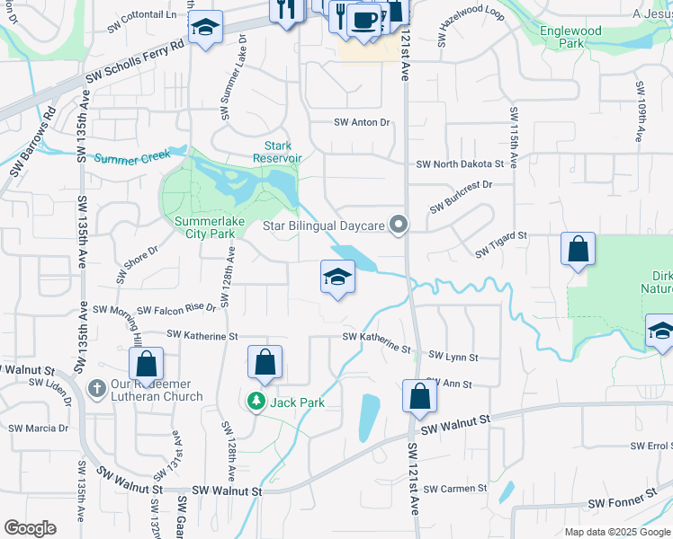 map of restaurants, bars, coffee shops, grocery stores, and more near 12336 Southwest Winter Lake Drive in Tigard