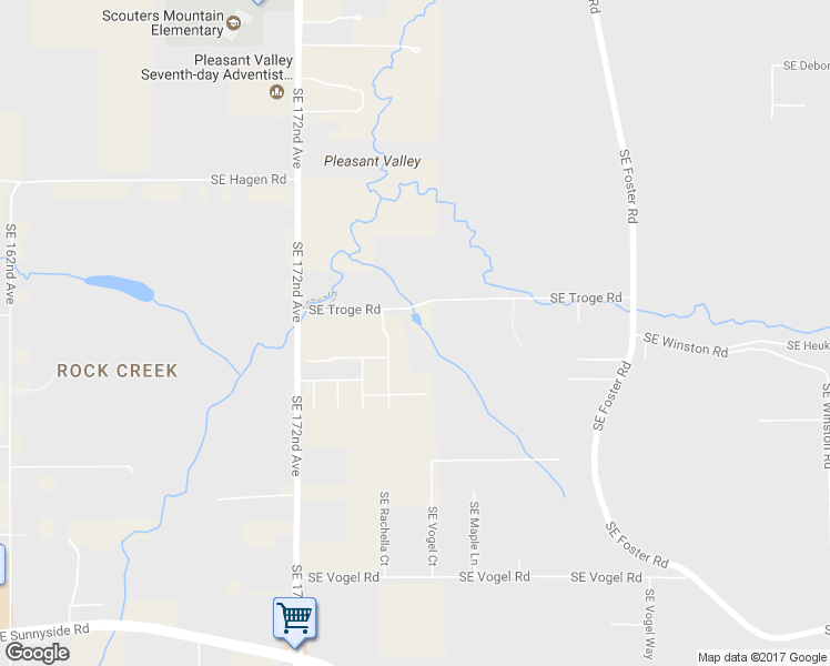 map of restaurants, bars, coffee shops, grocery stores, and more near 17620 Southeast Troge Road in Damascus
