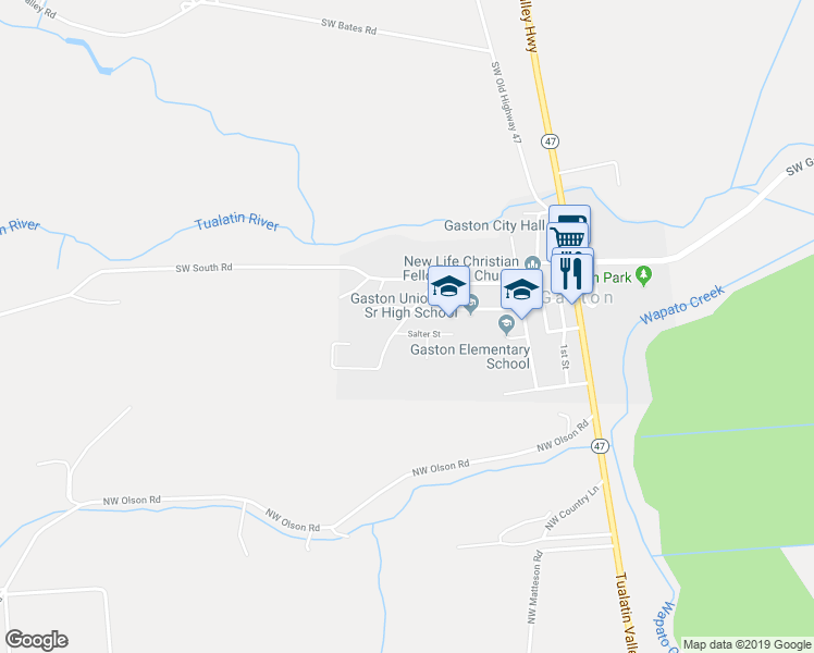 map of restaurants, bars, coffee shops, grocery stores, and more near 303 Trail Street in Gaston