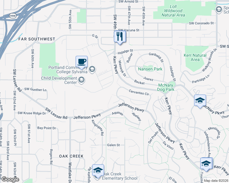 map of restaurants, bars, coffee shops, grocery stores, and more near 2 Erasmus Street in Lake Oswego
