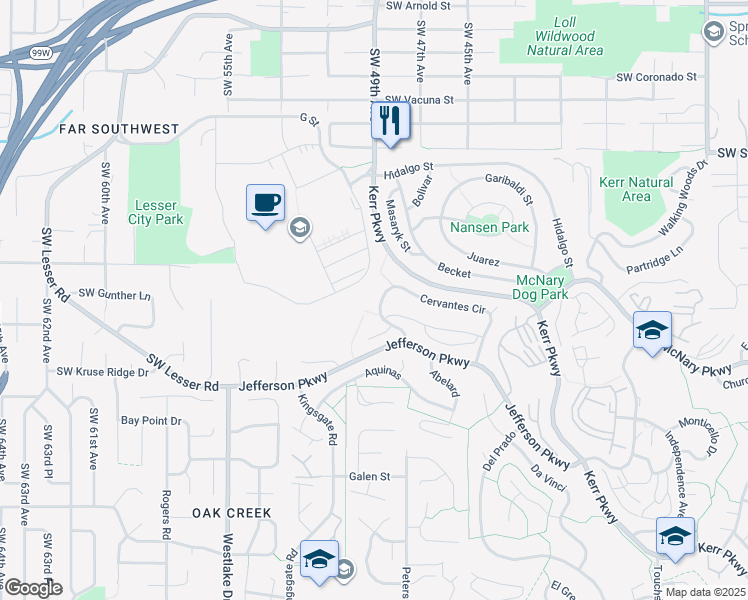 map of restaurants, bars, coffee shops, grocery stores, and more near 2 Erasmus Street in Lake Oswego