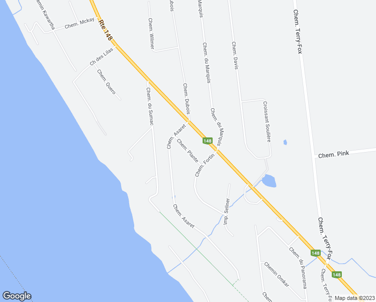map of restaurants, bars, coffee shops, grocery stores, and more near Chemin Plante in Luskville