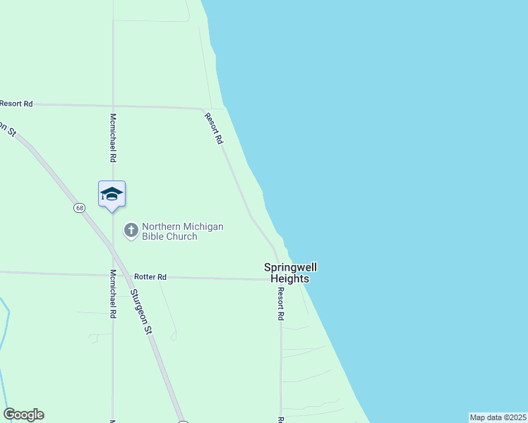 map of restaurants, bars, coffee shops, grocery stores, and more near 1791 Resort Road in Alanson