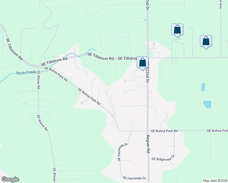 map of restaurants, bars, coffee shops, grocery stores, and more near 21675 Southeast Bohna Park Road in Damascus
