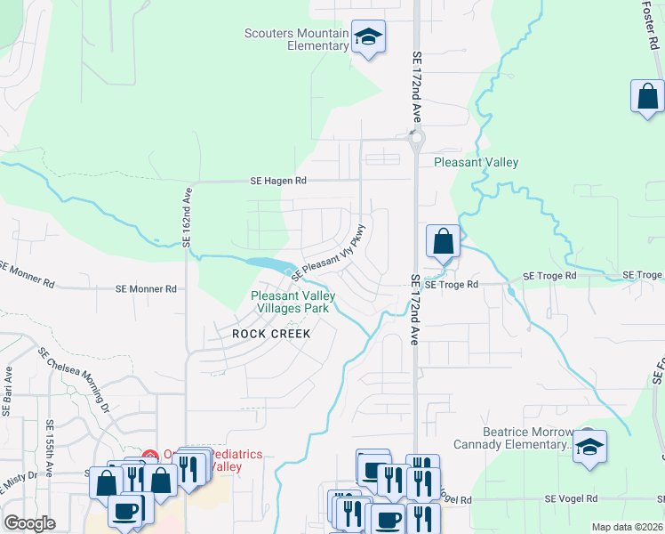 map of restaurants, bars, coffee shops, grocery stores, and more near in Happy Valley