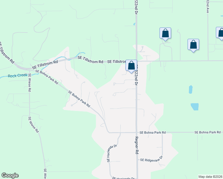 map of restaurants, bars, coffee shops, grocery stores, and more near 11917 Southeast 222nd Drive in Damascus