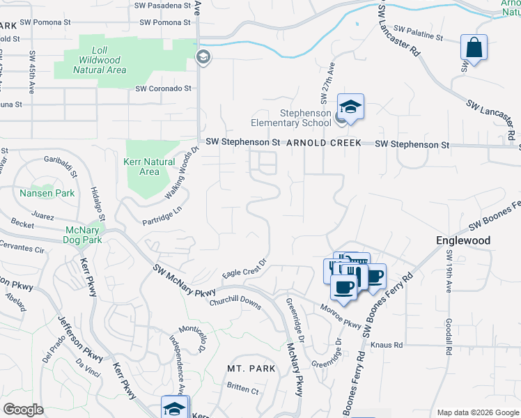 map of restaurants, bars, coffee shops, grocery stores, and more near 55 Eagle Crest Drive in Lake Oswego