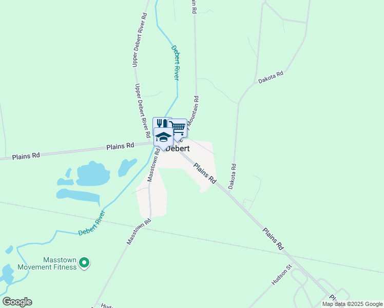 map of restaurants, bars, coffee shops, grocery stores, and more near 1223 Plains Road in Debert