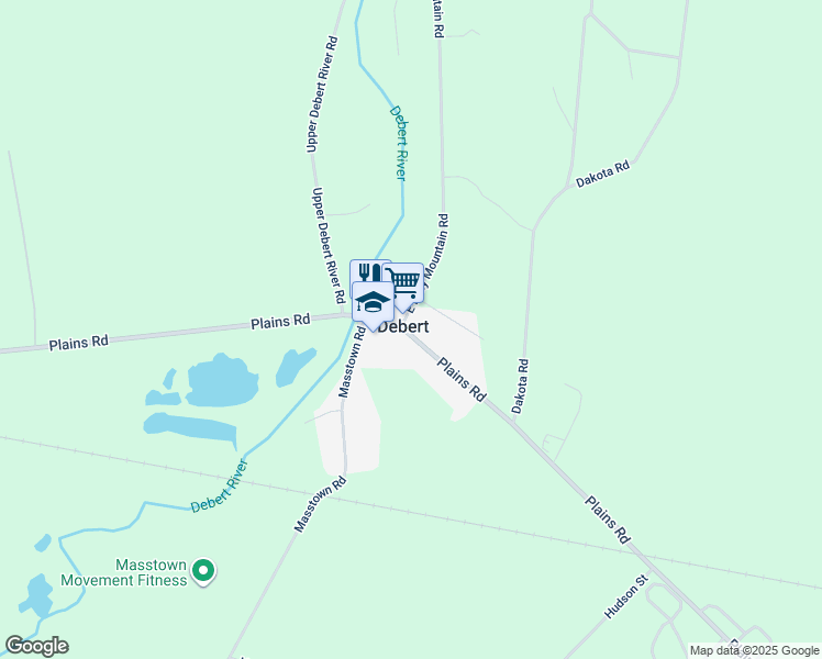 map of restaurants, bars, coffee shops, grocery stores, and more near 1211 Plains Road in Debert