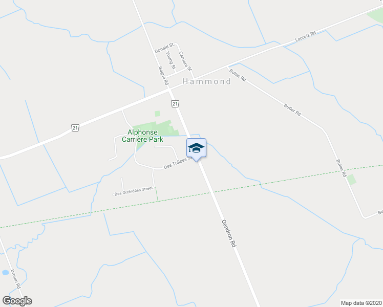map of restaurants, bars, coffee shops, grocery stores, and more near 3204 Gendron Road in Clarence-Rockland