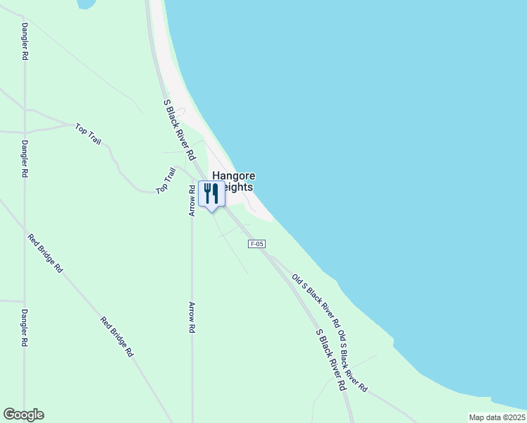 map of restaurants, bars, coffee shops, grocery stores, and more near 1251 Corbat Road in Onaway