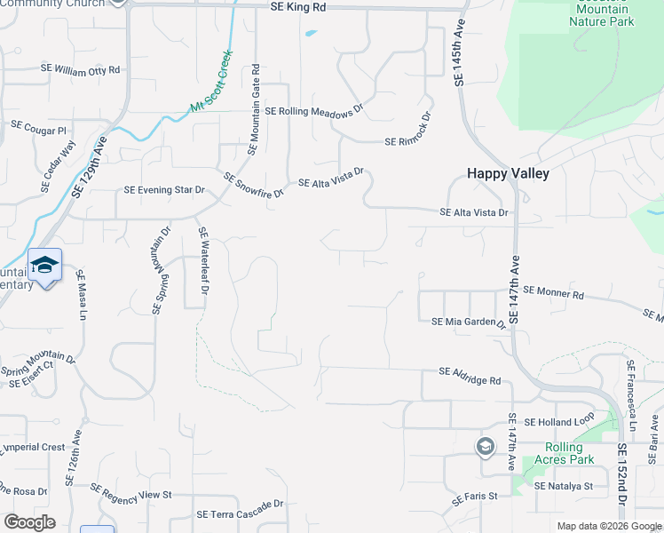 map of restaurants, bars, coffee shops, grocery stores, and more near 11737 Southeast Brockenhurst Circle in Happy Valley
