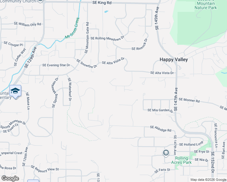 map of restaurants, bars, coffee shops, grocery stores, and more near 11737 Southeast Brockenhurst Circle in Happy Valley