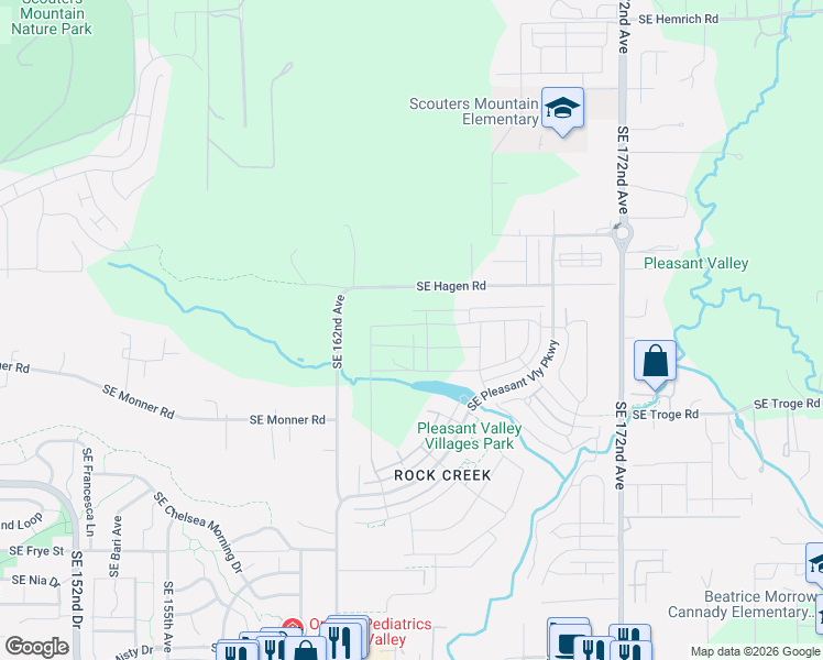 map of restaurants, bars, coffee shops, grocery stores, and more near 16548 SouthEast Pacific Crest Trail Place in Happy Valley