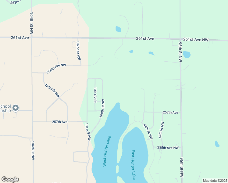 map of restaurants, bars, coffee shops, grocery stores, and more near 25855 100th Street Northwest in Zimmerman