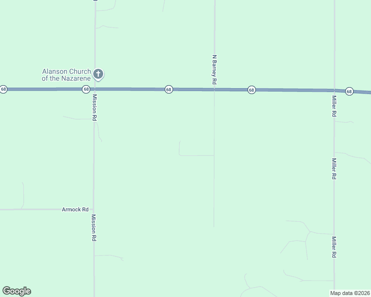 map of restaurants, bars, coffee shops, grocery stores, and more near 8443 Sadie Lane in Alanson