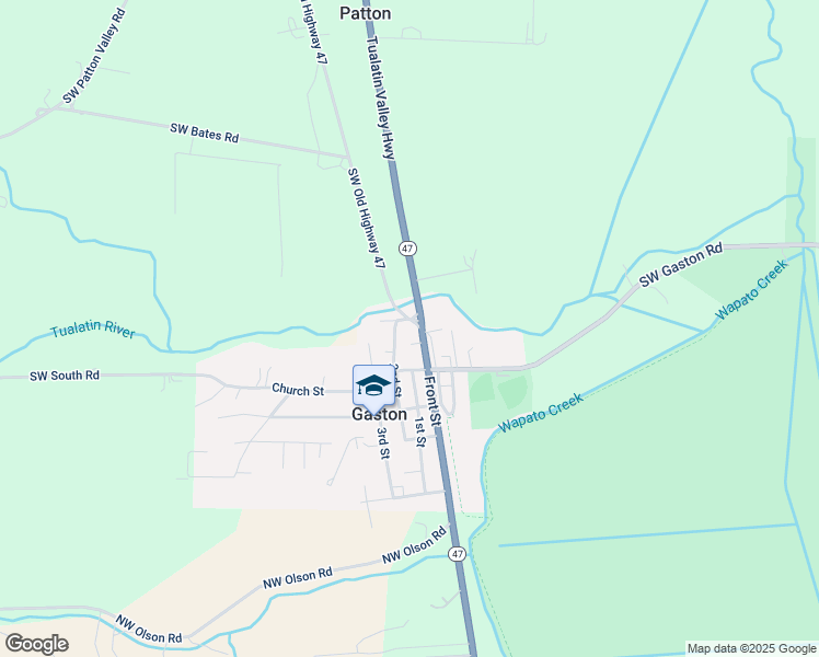 map of restaurants, bars, coffee shops, grocery stores, and more near 107 2nd Street in Gaston