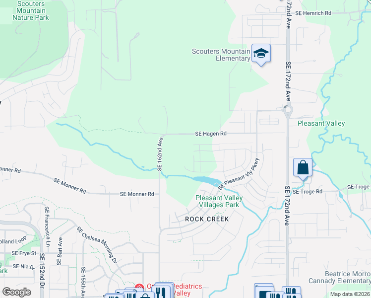 map of restaurants, bars, coffee shops, grocery stores, and more near 16404 Southeast Hagen Road in Happy Valley