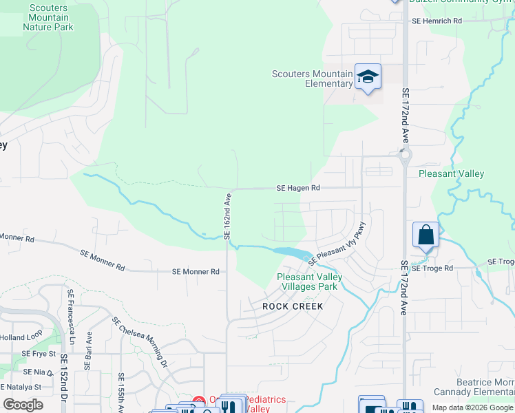 map of restaurants, bars, coffee shops, grocery stores, and more near 16477 SouthEast Pacific Crest Trail Place in Happy Valley