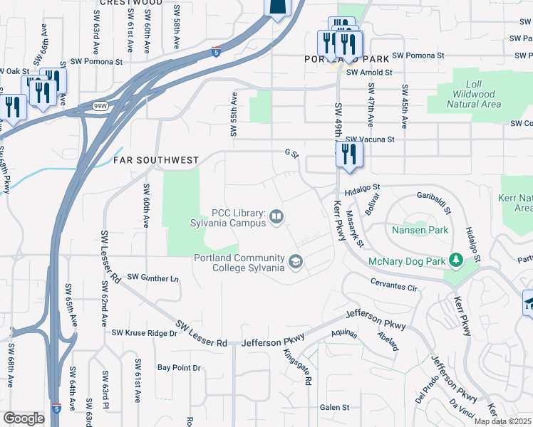 map of restaurants, bars, coffee shops, grocery stores, and more near in Portland