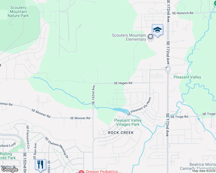 map of restaurants, bars, coffee shops, grocery stores, and more near 16404 Southeast Hagen Road in Happy Valley