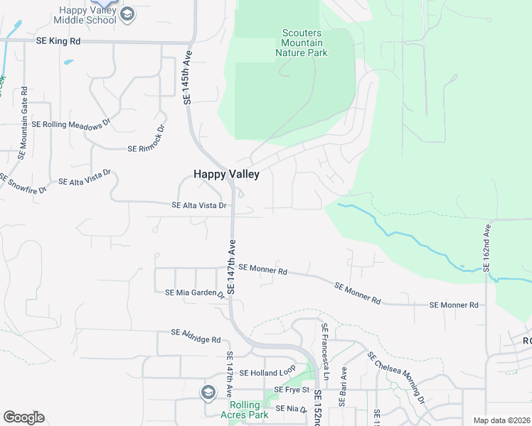 map of restaurants, bars, coffee shops, grocery stores, and more near 14952 Southeast Tenderfoot Lane in Happy Valley