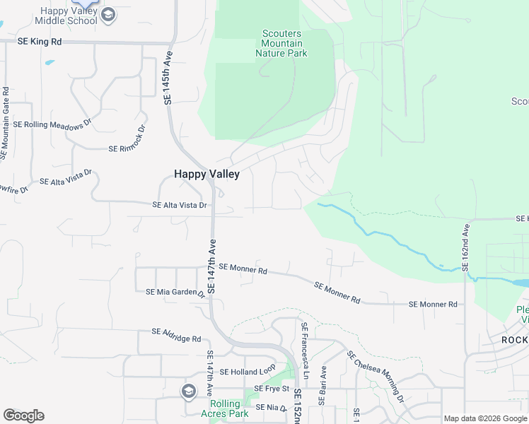 map of restaurants, bars, coffee shops, grocery stores, and more near 15114 Southeast Tenderfoot Lane in Happy Valley