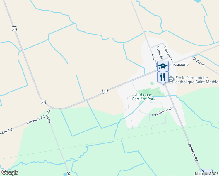 map of restaurants, bars, coffee shops, grocery stores, and more near 773 Lacroix Road in Clarence-Rockland