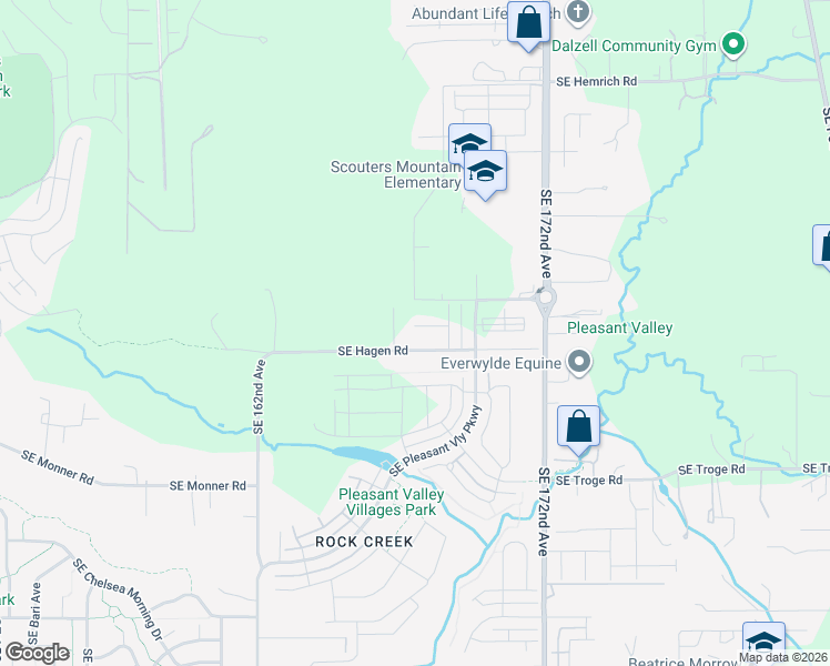 map of restaurants, bars, coffee shops, grocery stores, and more near 16581 Southeast Hagen Road in Happy Valley