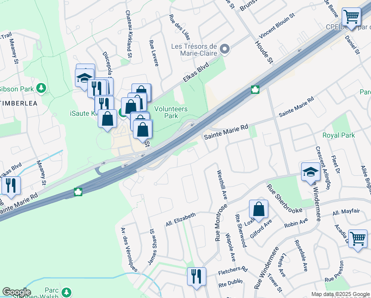 map of restaurants, bars, coffee shops, grocery stores, and more near 13 Place Baron in Kirkland