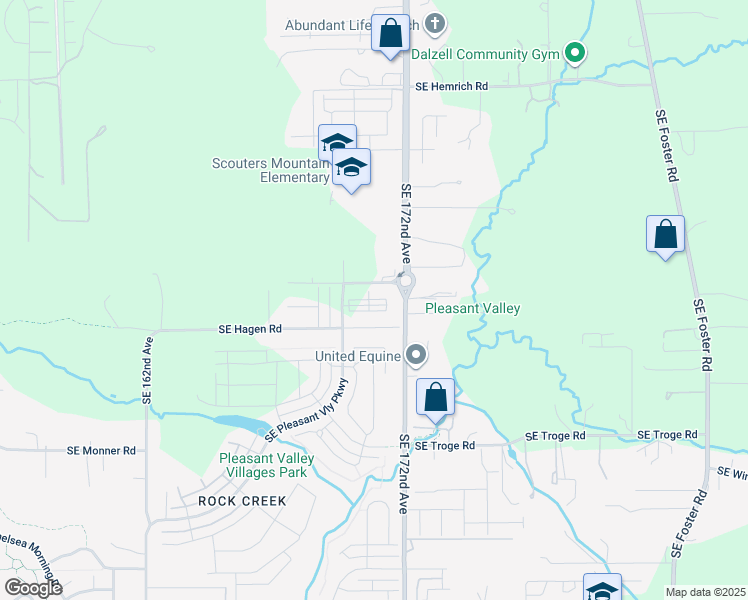 map of restaurants, bars, coffee shops, grocery stores, and more near 17158 Southeast Hagen Road in Happy Valley