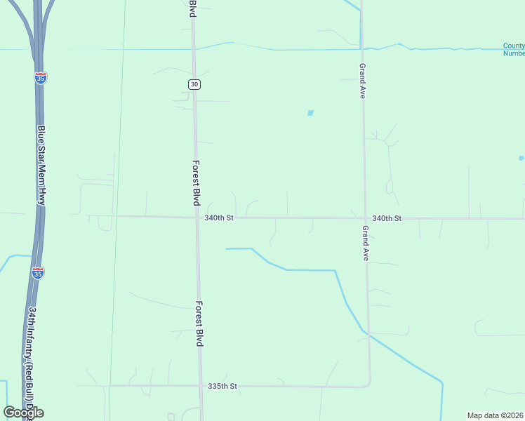 map of restaurants, bars, coffee shops, grocery stores, and more near 6488 340th Street in Stacy