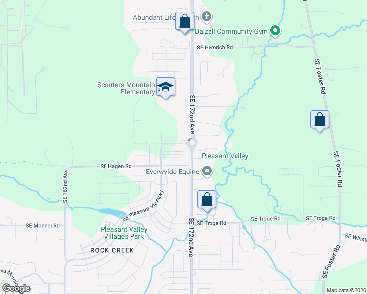 map of restaurants, bars, coffee shops, grocery stores, and more near 11245 Southeast 172nd Avenue in Happy Valley