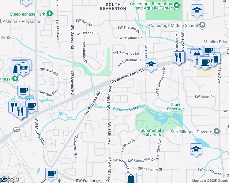 map of restaurants, bars, coffee shops, grocery stores, and more near 10903 Southwest Sage Terrace in Tigard