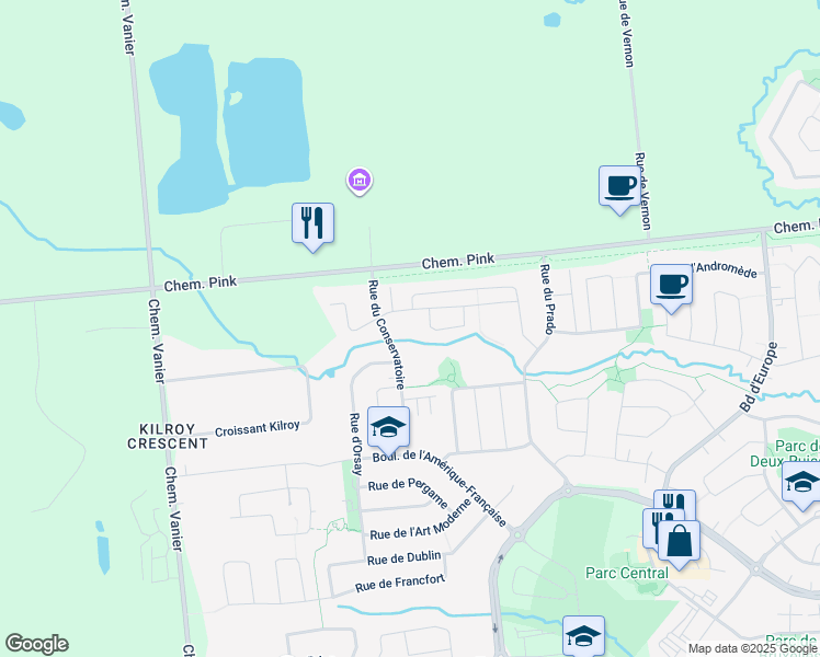 map of restaurants, bars, coffee shops, grocery stores, and more near 232 Rue du Louvre in Gatineau