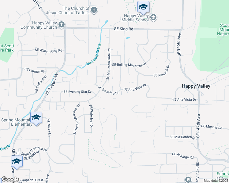 map of restaurants, bars, coffee shops, grocery stores, and more near 11335 Southeast Westchester Avenue in Happy Valley