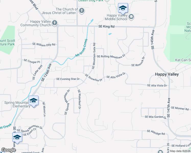 map of restaurants, bars, coffee shops, grocery stores, and more near 11335 Southeast Westchester Avenue in Happy Valley