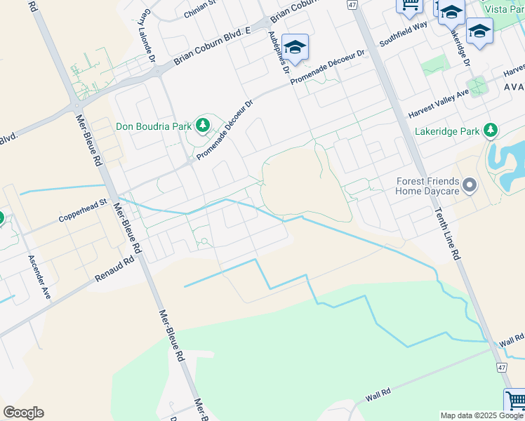 map of restaurants, bars, coffee shops, grocery stores, and more near 152 Bartonia Circle in Ottawa