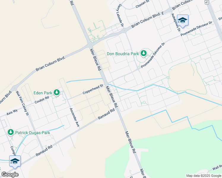 map of restaurants, bars, coffee shops, grocery stores, and more near 703C Amberwing Private in Ottawa